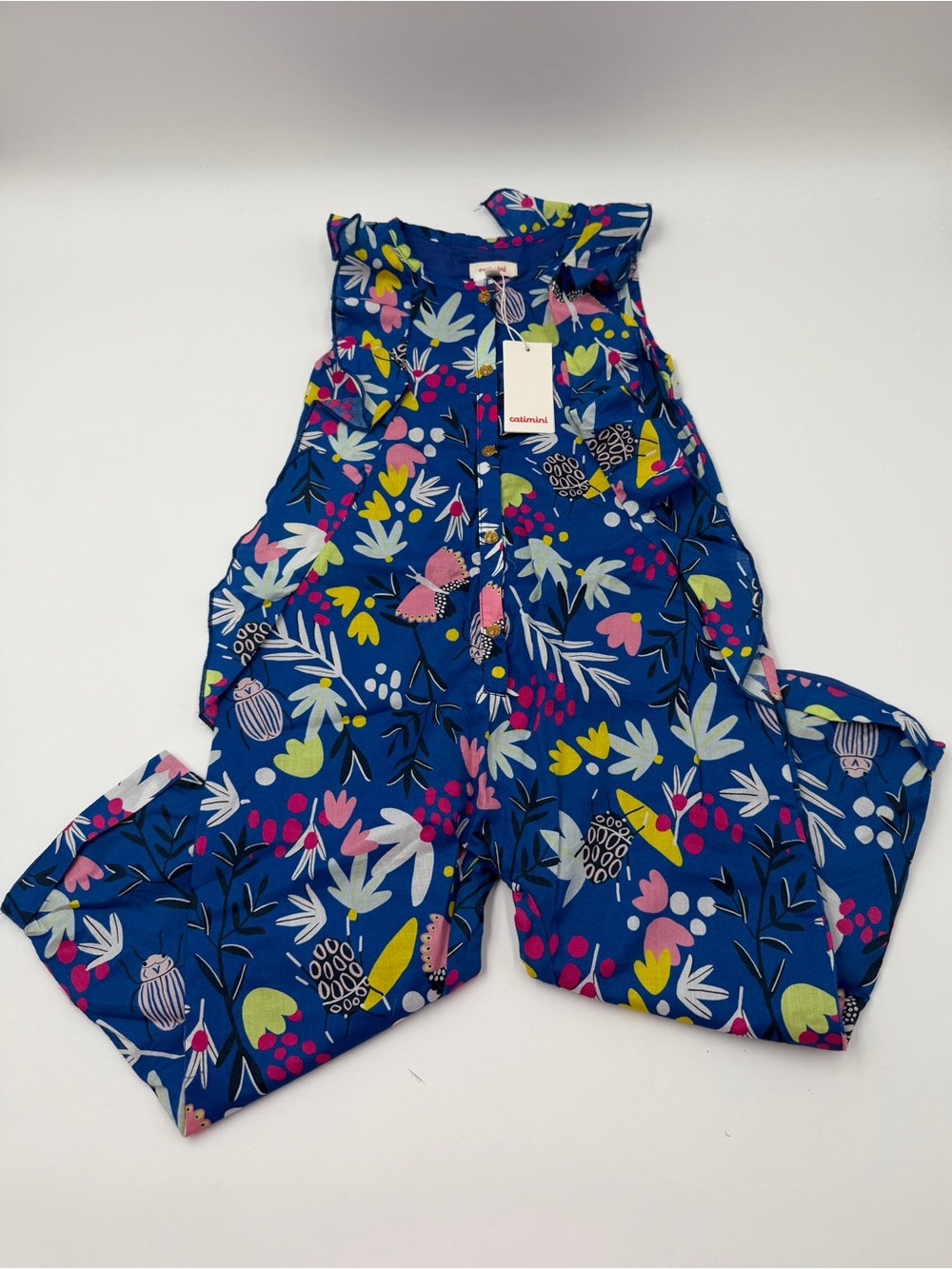 Catimini floral ruffle jumpsuit 4 years